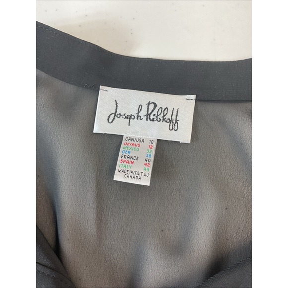 Vintage Joseph Ribkoff Sheer Silk Popover Top Womens 10 Black hilo puff slv - Picture 5 of 8